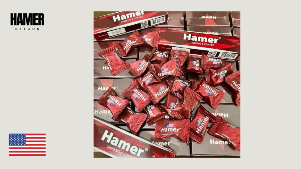 thanh và viên kẹo sâm Hamer Mỹ chính hãng