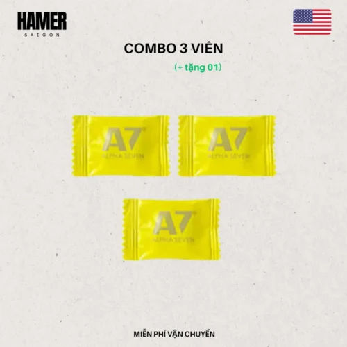 COMBO 3 VIÊN (tặng 1) - Kẹo sâm A7 Alpha Seven chính hãng. Miễn phí vận chuyển toàn quốc.