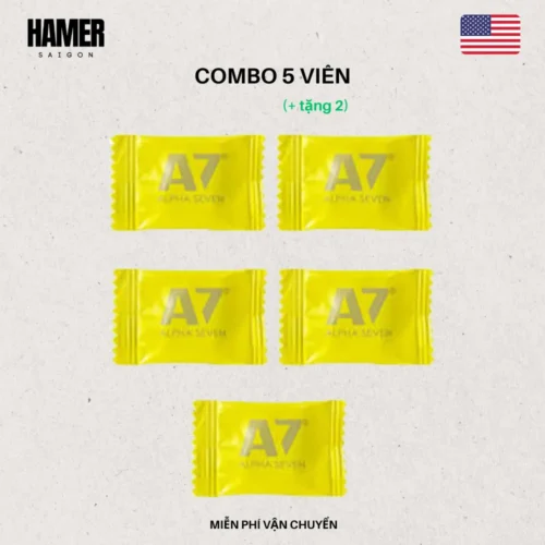 COMBO 5 VIÊN (tặng 2) - Kẹo sâm A7 Alpha Seven chính hãng. Miễn phí vận chuyển toàn quốc.