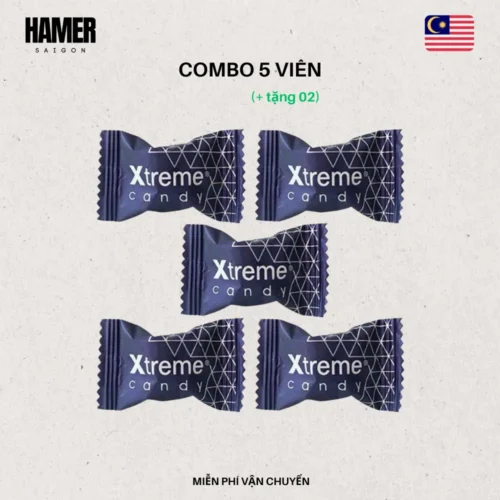 Hộp kẹo sâm Xtreme Candy nhỏ. Quy cách đóng gói 5 viên