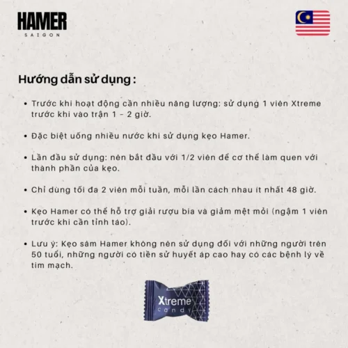 Hướng dẫn sử dụng kẹo sâm Xtreme Candy