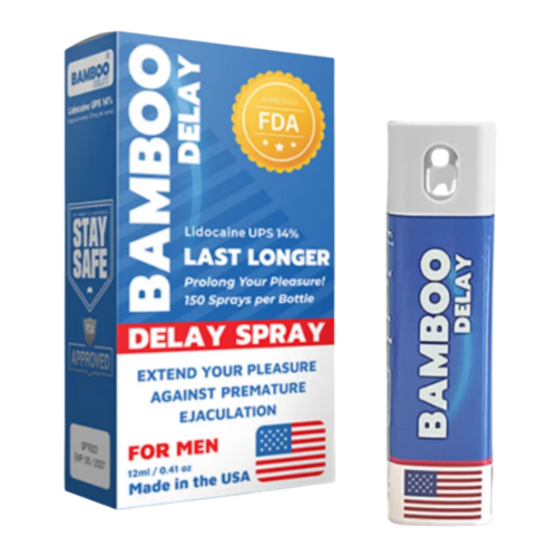 Chai xịt kéo dài thời gian quan hệ Bamboo Delay Chi tiết vỏ hộp và chai xịt Bamboo Delay Spray 12ml