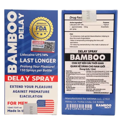 Hình ảnh mặt trước và sau của xịt Bamboo Delay Spray For Men 12ml
