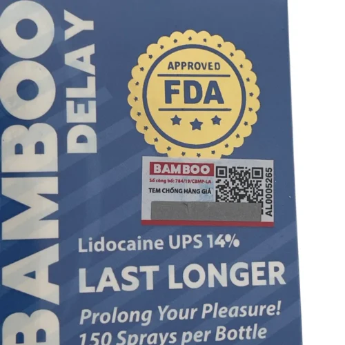 tem chống hàng giả của chai xịt Bamboo Delay 12ml và tem chứng nhận FDA